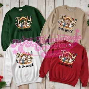 Gildan Holiday Sweatshirts - Green, Tan, White, Red